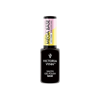 salon gel polish mega base hard & long nails lilly pink