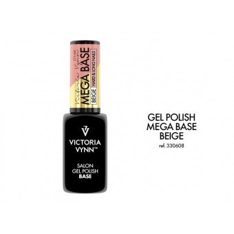 salon gel polish mega base hard & long nails beige